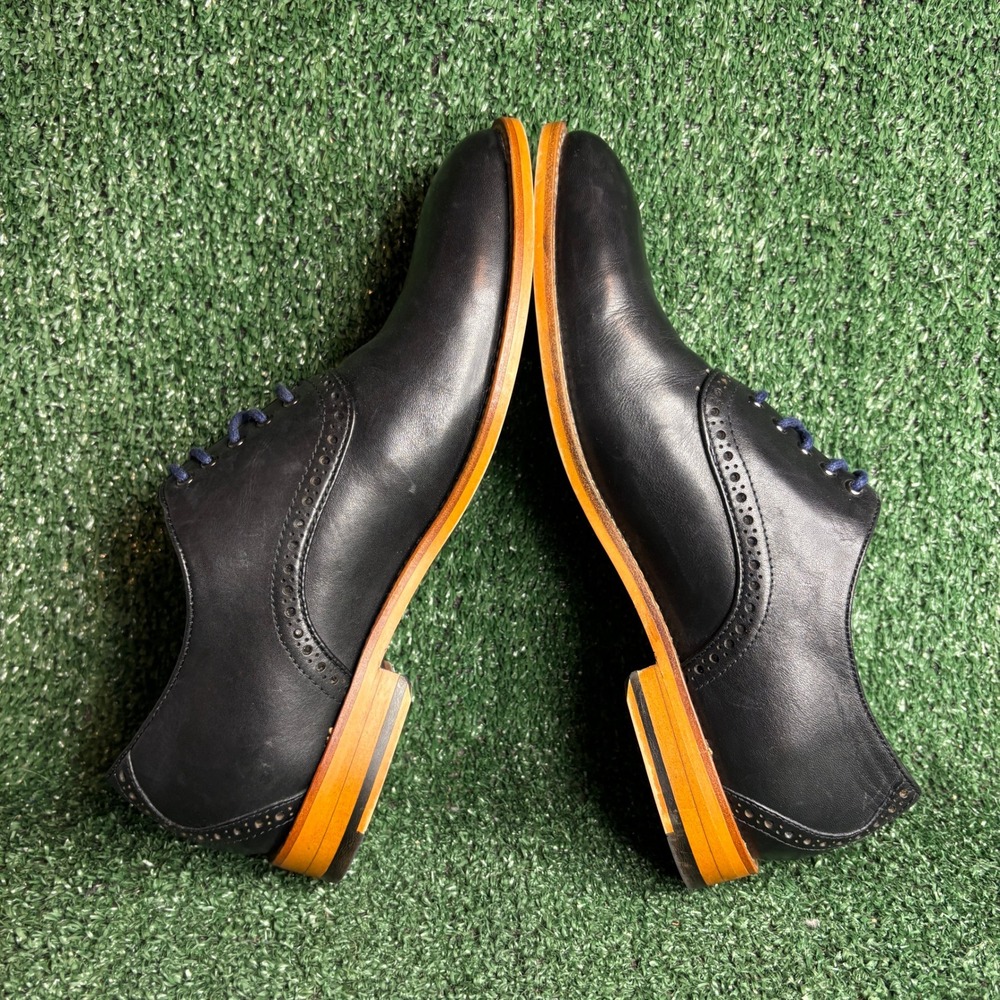 Warfield & Grand Kimball Brogue Wingtip Leather Oxford Dress Shoes Black Mens 8 - Picture 6 of 9